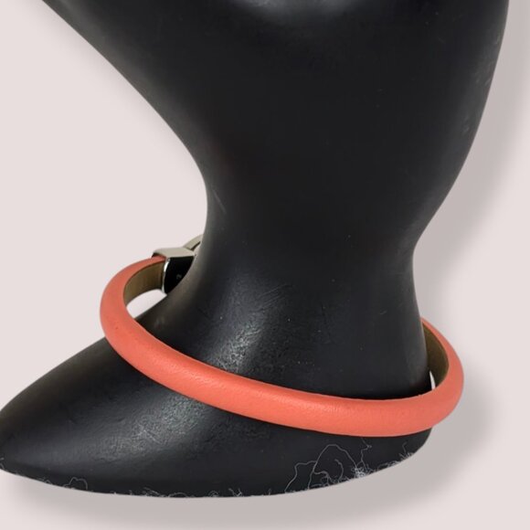 Fossil Orange Leather Steel Lock Bracelet - Picture 2 of 6